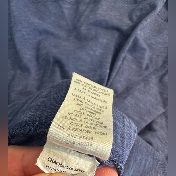 HORNY TOAD&CO ChaChaCha Skirt Blue Shadow A-Line Fluted Organic Cotton Knit - Picture 9 of 11